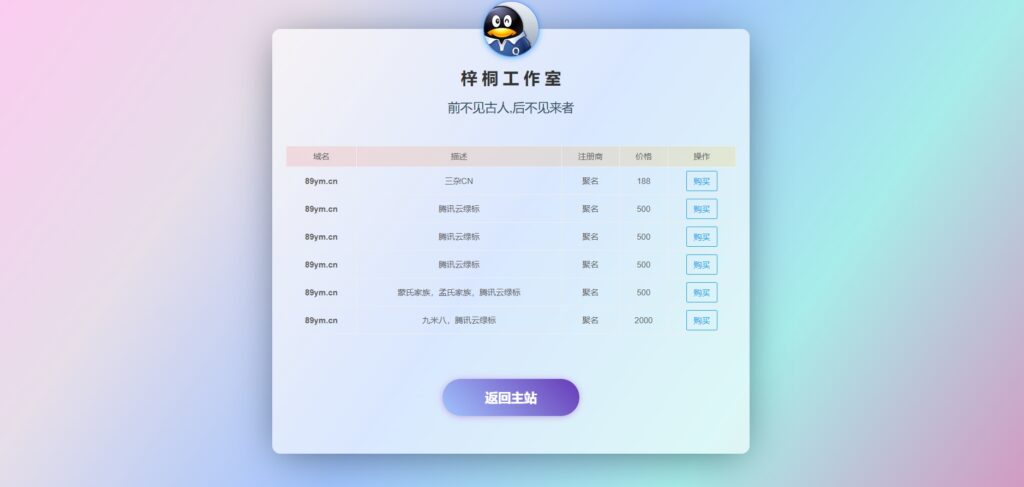 [亲测可搭建]简约好看的域名出售单页或网址引导页HTML模板源码-八九源码网